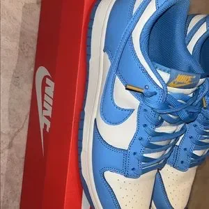 Nike UNC Dunks, size: 9.5 men, light blue and yellow Nike Dunk Low UCLA Mens Lifestyle Shoes Blue Yellow Limit  main image 4